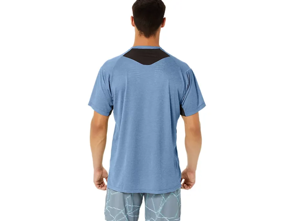 Best ASICS MEN GEL-COOL PRINT SHORT SLEEVE TOP Grand Shark Heather