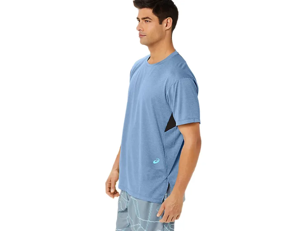 Best ASICS MEN GEL-COOL PRINT SHORT SLEEVE TOP Grand Shark Heather