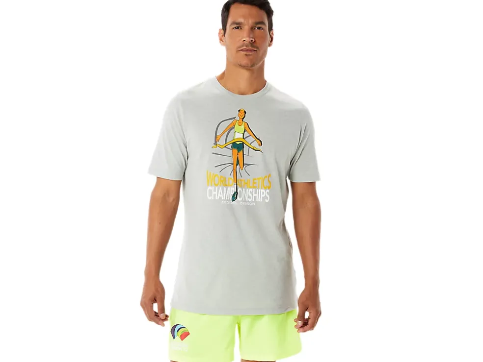 Cheap ASICS MEN GRAPHIC SHORT SLEEVE WCH Light Grey Heather