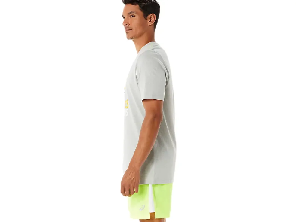 Cheap ASICS MEN GRAPHIC SHORT SLEEVE WCH Light Grey Heather