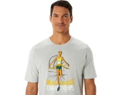 Cheap ASICS MEN GRAPHIC SHORT SLEEVE WCH Light Grey Heather