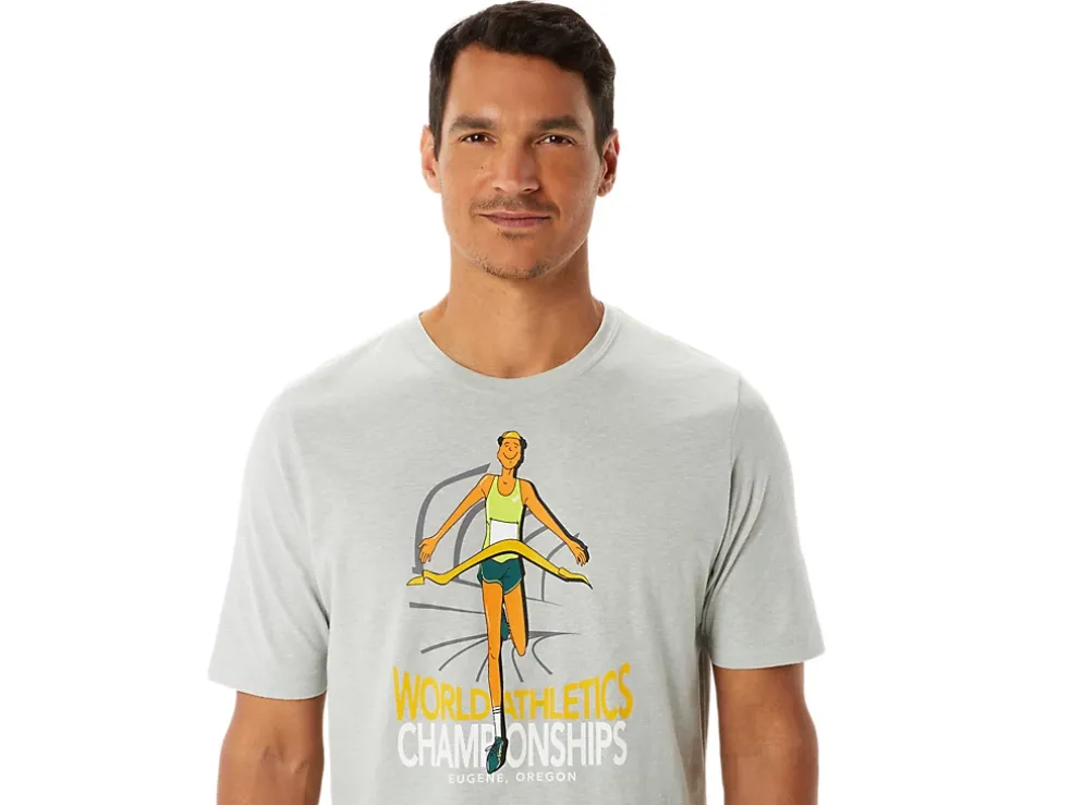 Cheap ASICS MEN GRAPHIC SHORT SLEEVE WCH Light Grey Heather