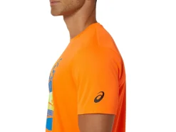 Clearance ASICS MEN GS GRAPHIC TEE Shocking Orange