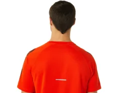 Cheap ASICS MEN ICON SHORT SLEEVE TOP Cherry Tomato/Performance Black