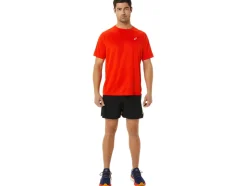 Cheap ASICS MEN ICON SHORT SLEEVE TOP Cherry Tomato/Performance Black