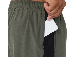Cheap ASICS MEN 7IN PR LYTE SHORT Mantle Green Htr/Perf Black