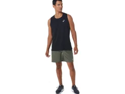 Cheap ASICS MEN 7IN PR LYTE SHORT Mantle Green Htr/Perf Black