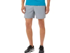 New ASICS MEN 5IN PR LYTE SHORT Sheet Rock Spacedye Print/Carrier Grey