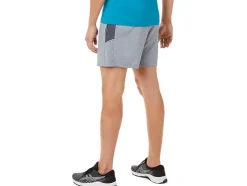 New ASICS MEN 5IN PR LYTE SHORT Sheet Rock Spacedye Print/Carrier Grey