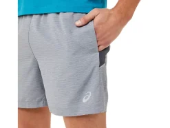 New ASICS MEN 5IN PR LYTE SHORT Sheet Rock Spacedye Print/Carrier Grey
