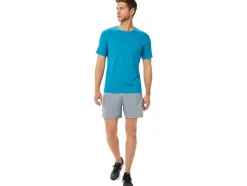 New ASICS MEN 5IN PR LYTE SHORT Sheet Rock Spacedye Print/Carrier Grey