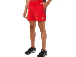 Hot ASICS MEN 5IN PR LYTE SHORT Electric Red Heather/Carrier Grey