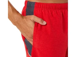 Hot ASICS MEN 5IN PR LYTE SHORT Electric Red Heather/Carrier Grey