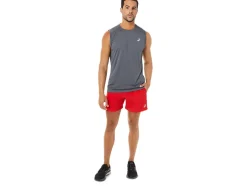 Hot ASICS MEN 5IN PR LYTE SHORT Electric Red Heather/Carrier Grey