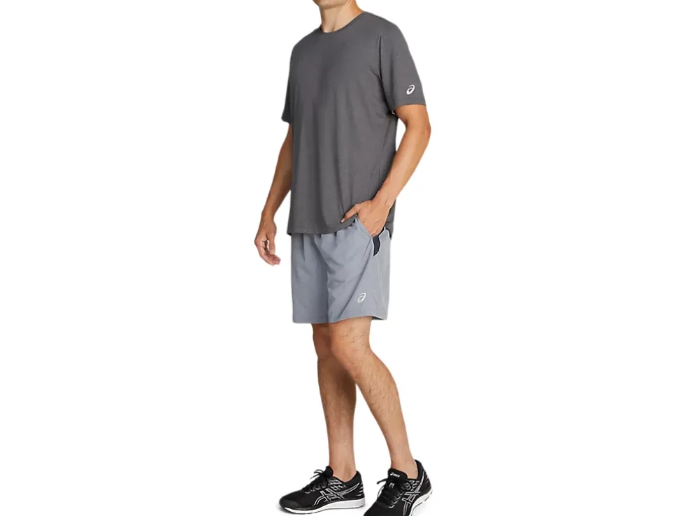 Best Sale ASICS MEN 7IN PR LYTE SHORT Sheet Rock Spacedye Print/Carrier Grey