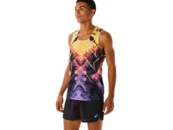 Fashion ASICS MEN MARATHON SINGLET Light Orange/Orange Pop/Amethyst