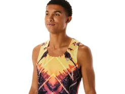 Fashion ASICS MEN MARATHON SINGLET Light Orange/Orange Pop/Amethyst