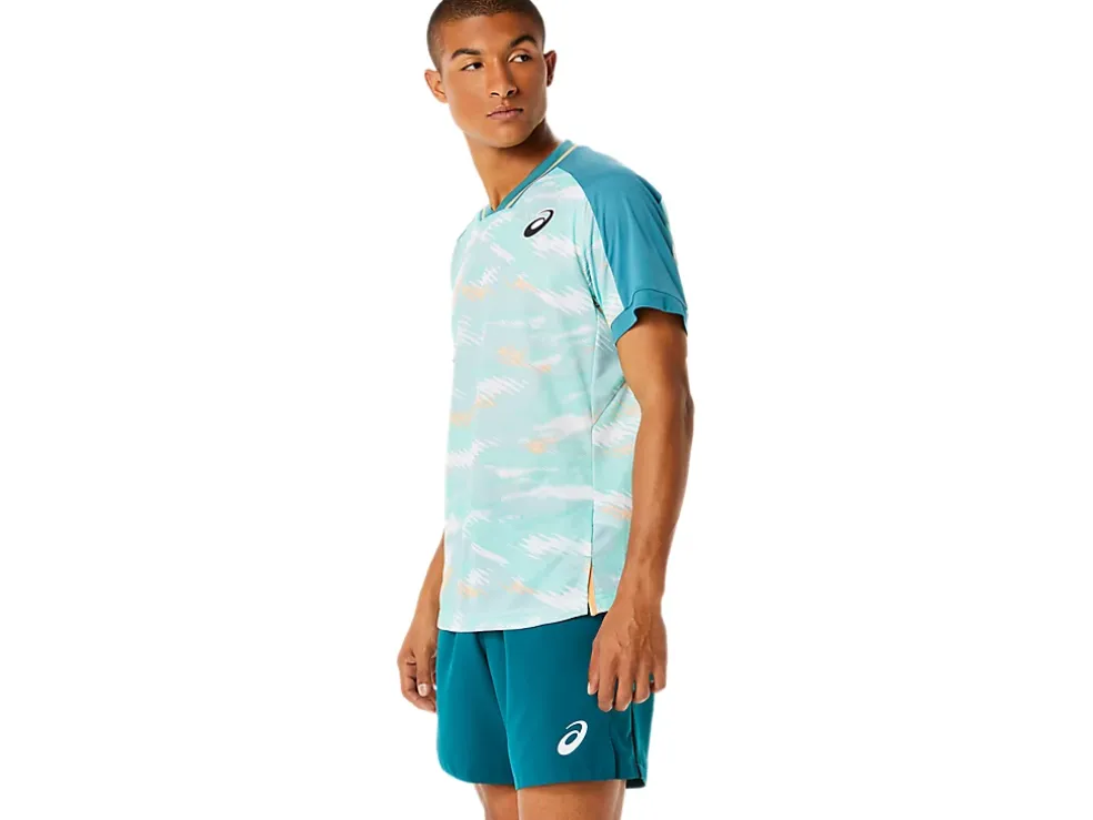 Store ASICS MEN MATCH GRAPHIC SHORT SLEEVE TOP Misty Pine