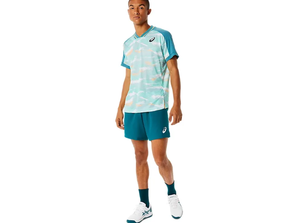 Store ASICS MEN MATCH GRAPHIC SHORT SLEEVE TOP Misty Pine