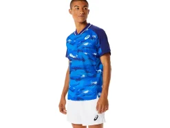 Online ASICS MEN MATCH GRAPHIC SHORT SLEEVE TOP Dive Blue