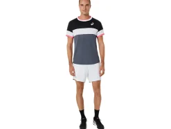 Hot ASICS MEN MATCH SHORT SLEEVE TOP Performance Black/Carrier Grey