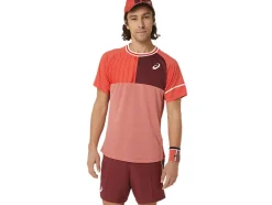 Outlet ASICS MEN MATCH SHORT SLEEVE TOP Red Snapper