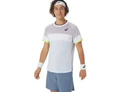 Shop ASICS MEN MATCH SHORT SLEEVE TOP Dusk Violet/Soft Sky