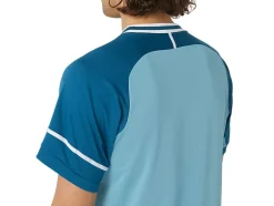 Best ASICS MEN MATCH SHORT SLEEVE TOP Aquamarine