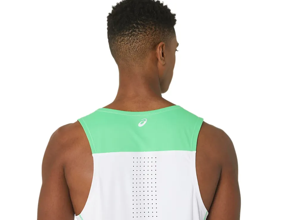 Online ASICS MEN NEW STRONG rePURPOSED RUN SINGLET White/Track