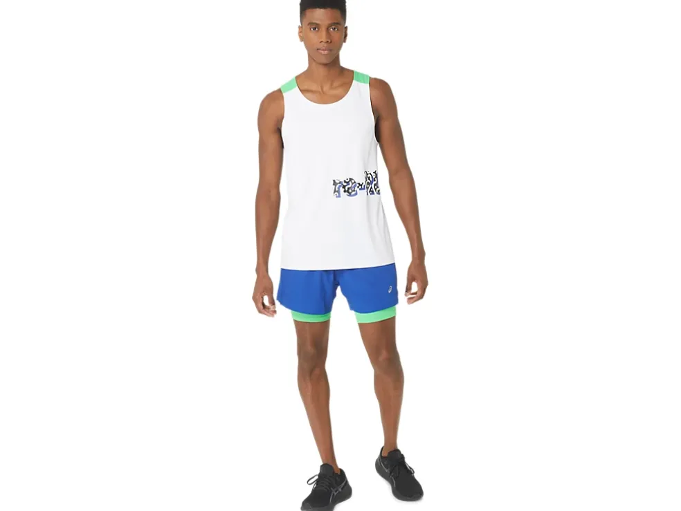 Online ASICS MEN NEW STRONG rePURPOSED RUN SINGLET White/Track