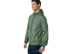 Best ASICS MEN PACKABLE JACKET Lichen Green Print/French Blue