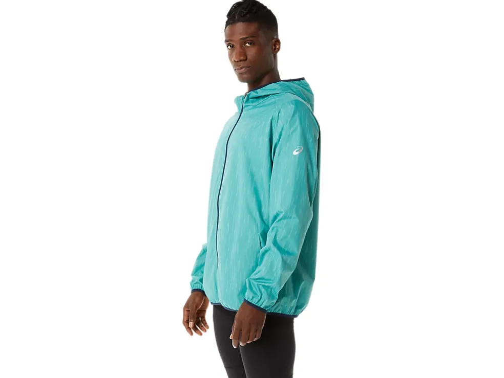 Outlet ASICS MEN PACKABLE JACKET Sage Print/French Blue