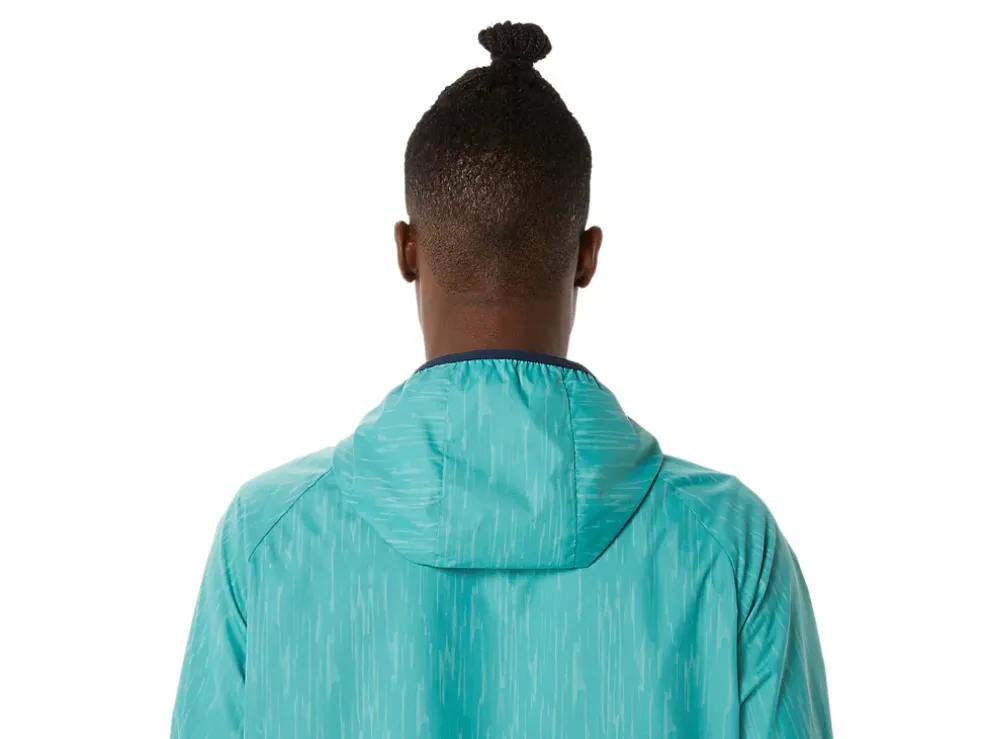 Outlet ASICS MEN PACKABLE JACKET Sage Print/French Blue