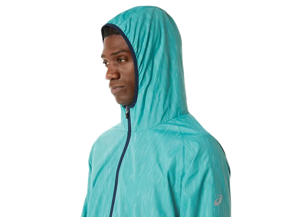 Outlet ASICS MEN PACKABLE JACKET Sage Print/French Blue