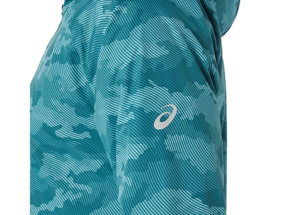 Fashion ASICS MEN PACKABLE JACKET Misty Pine Print/Sour Yuzu