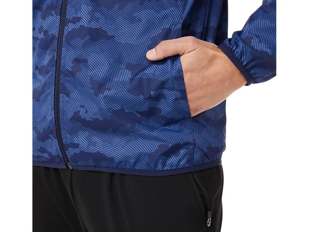 Fashion ASICS MEN PACKABLE JACKET Peacoat Print