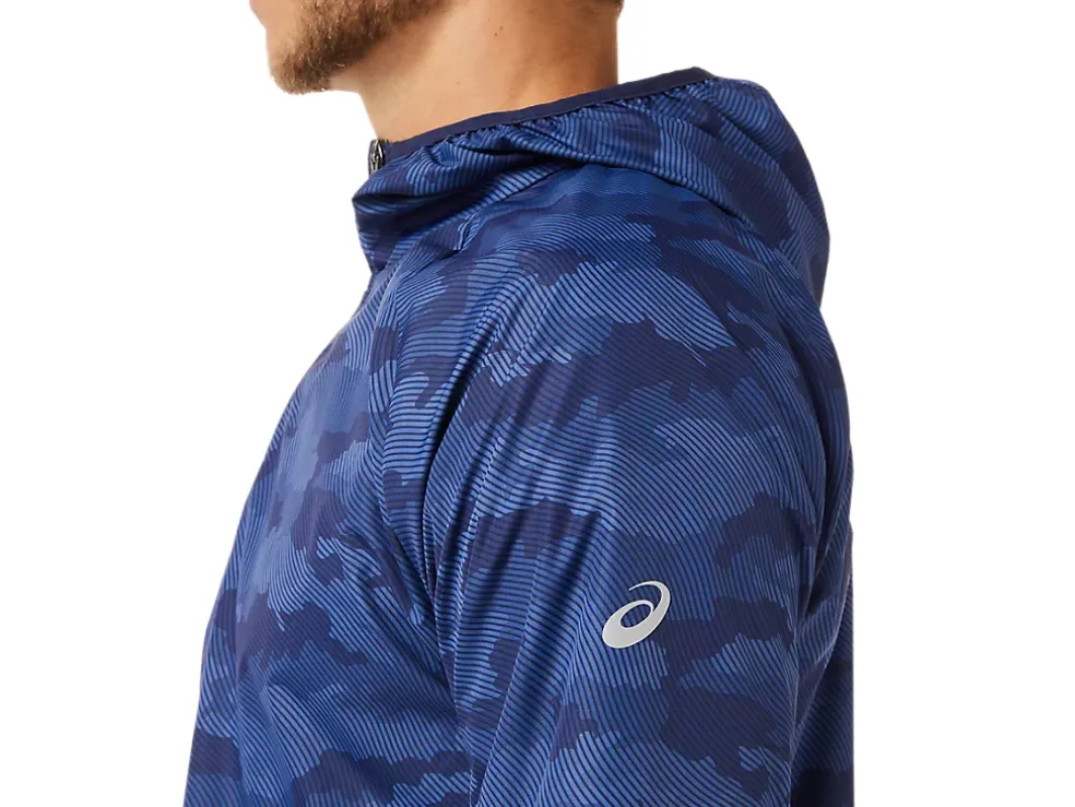 Fashion ASICS MEN PACKABLE JACKET Peacoat Print