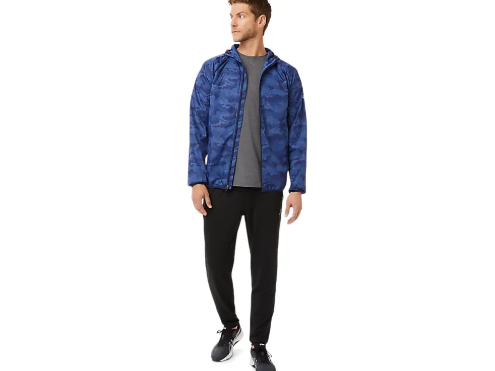 Fashion ASICS MEN PACKABLE JACKET Peacoat Print