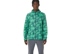 Store ASICS MEN PACKABLE JACKET Tie Dye Green/Peacoat