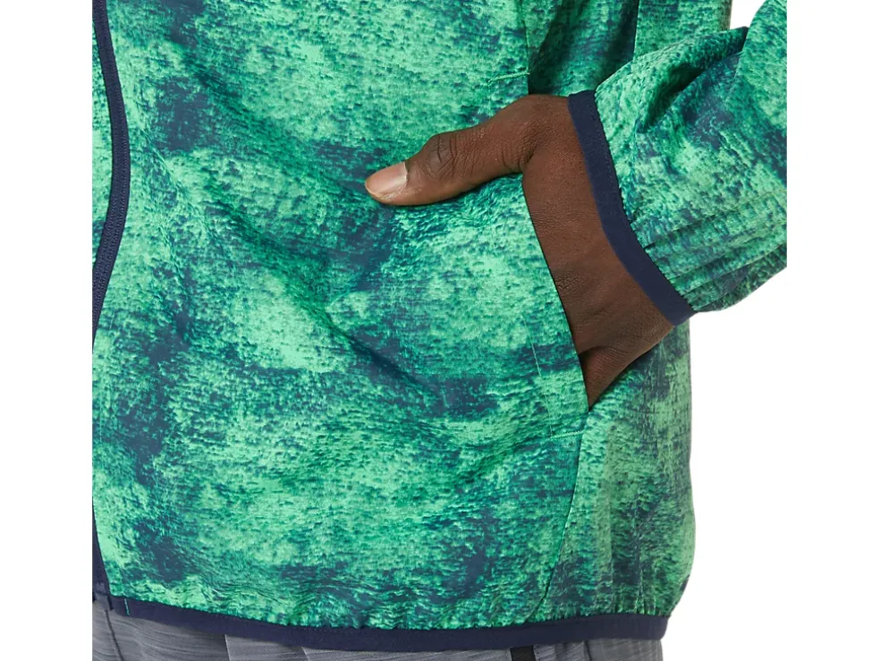 Store ASICS MEN PACKABLE JACKET Tie Dye Green/Peacoat