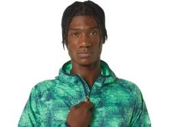 Store ASICS MEN PACKABLE JACKET Tie Dye Green/Peacoat