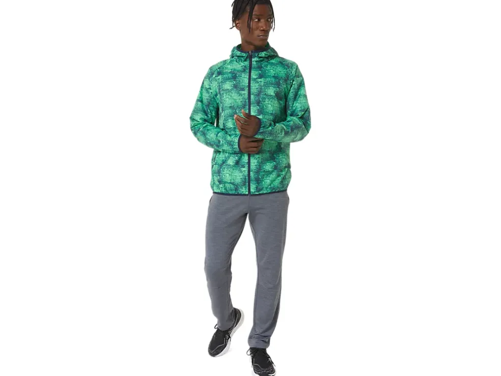 Store ASICS MEN PACKABLE JACKET Tie Dye Green/Peacoat
