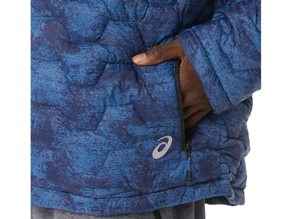 Fashion ASICS MEN PERFORMANCE INSULATED JACKET Tie Dye Blue Print