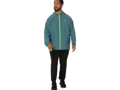 Cheap ASICS MEN PR LYTE PACKABLE JACKET Foggy Teal/Safety Yellow