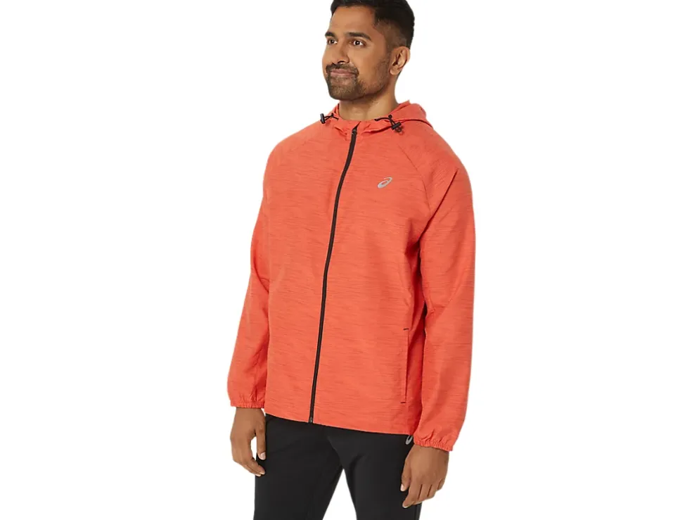 Sale ASICS MEN PR LYTE PACKABLE JACKET Red Snapper Digital Japonism/Dark Auburn