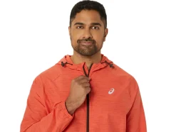 Sale ASICS MEN PR LYTE PACKABLE JACKET Red Snapper Digital Japonism/Dark Auburn