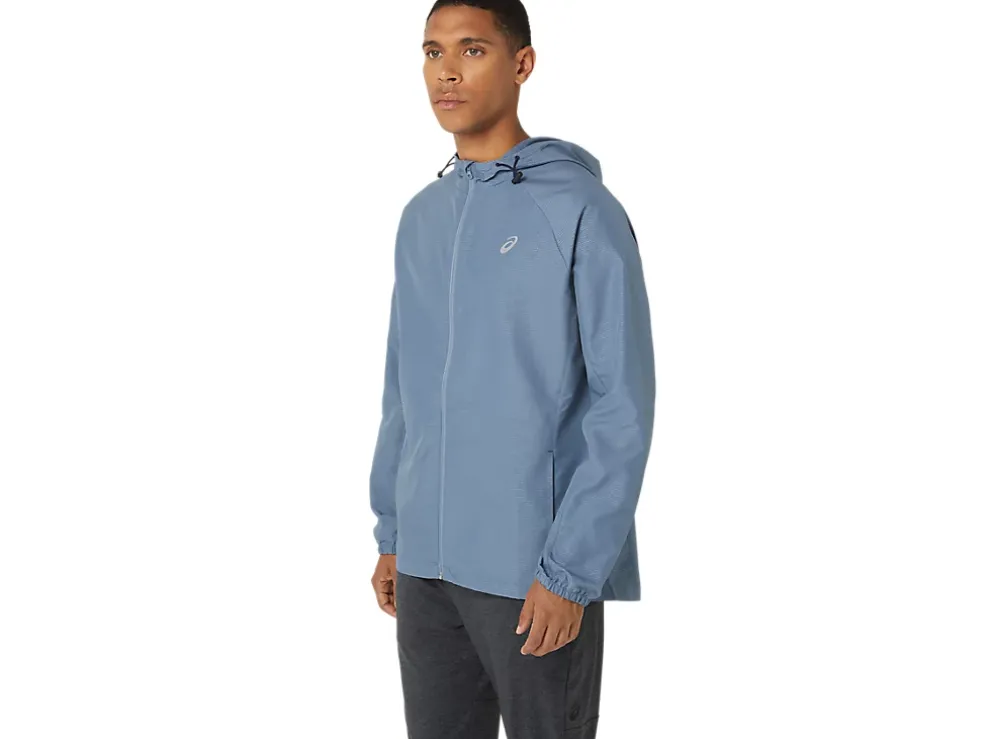 Discount ASICS MEN PR LYTE PACKABLE JACKET Steel Blue Nagashi Tech