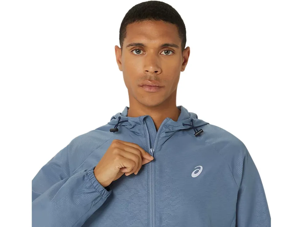 Discount ASICS MEN PR LYTE PACKABLE JACKET Steel Blue Nagashi Tech
