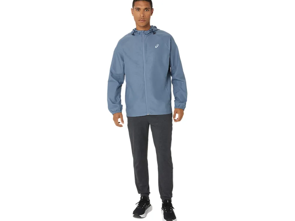 Discount ASICS MEN PR LYTE PACKABLE JACKET Steel Blue Nagashi Tech