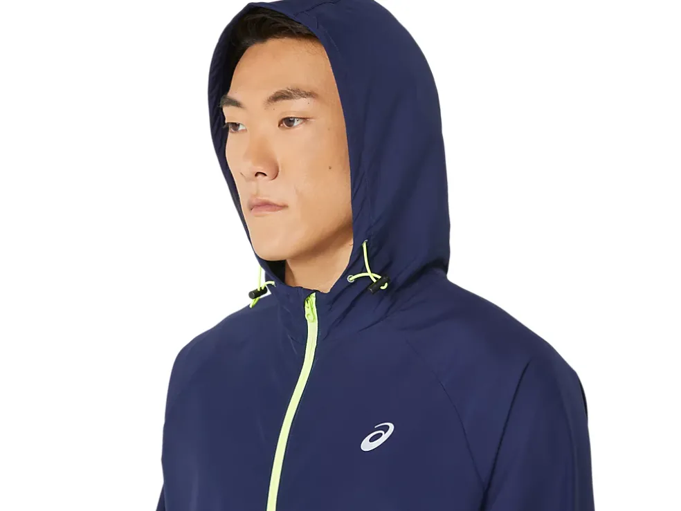 New ASICS MEN PR LYTE PACKABLE JACKET Peacoat